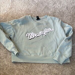 Wrangler Women's Mint Green Crop Sweatshirt XL